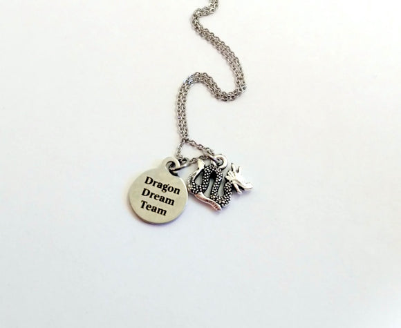 Personalized Dragon Team Charm Necklace - by Bling Chicks - D010 - Bling Chicks Jewelry Accessories Gifts