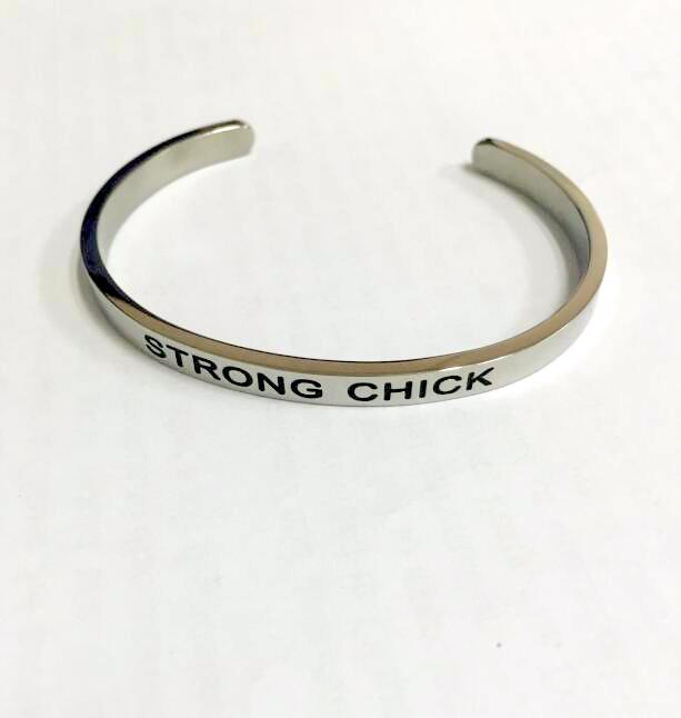 STRONG CHICK Cuff Bracelet By Bling Chicks - Bling Chicks Jewelry Accessories Gifts