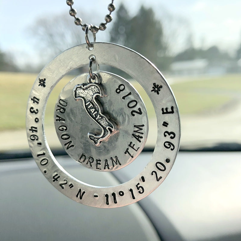 Rear View Mirror Dragon Boat 2018 Italy Coordinates Ornament Bling Chicks - DBRM - 01 - Bling Chicks Jewelry Accessories Gifts