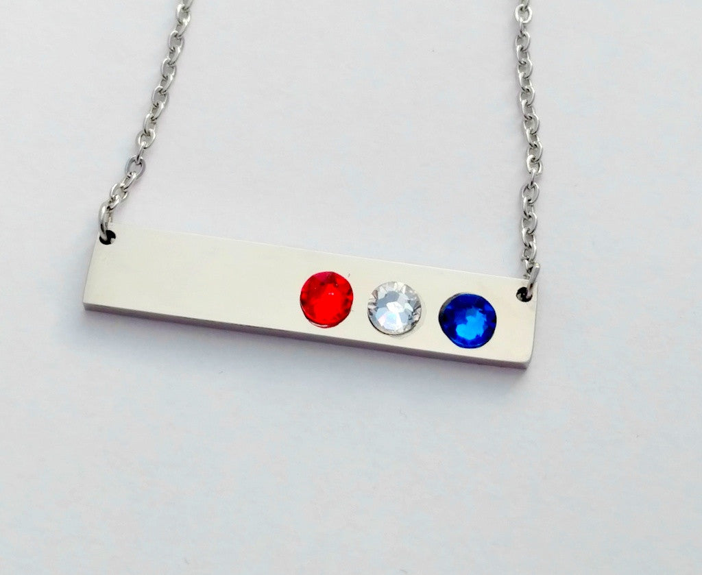 July 4th Independence Day Horizontal Bar Necklace By Bling Chicks - Bling Chicks Jewelry Accessories Gifts