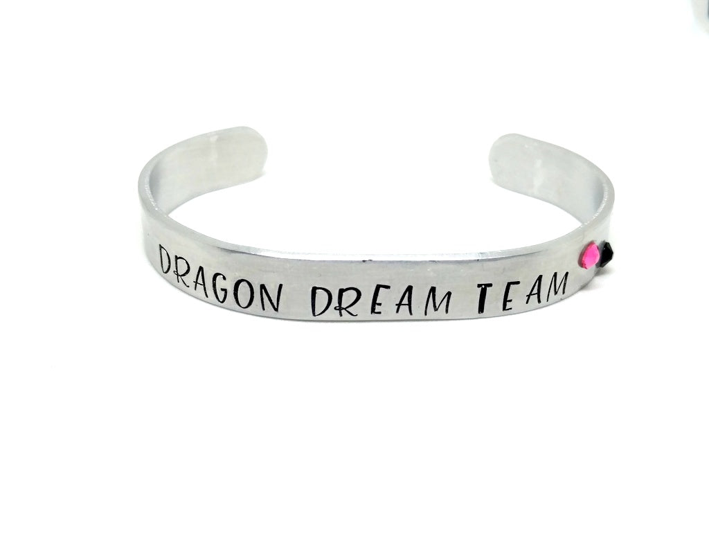 Personalized Dragon Boat Racing Team Cuff Bracelet 3/8" by Bling Chicks - Bling Chicks Jewelry Accessories Gifts