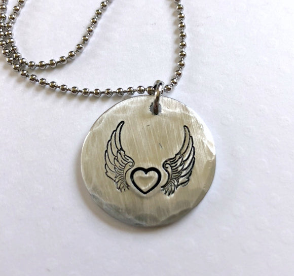 Angel Wing Heart Necklace - Bling Chicks Jewelry Accessories Gifts