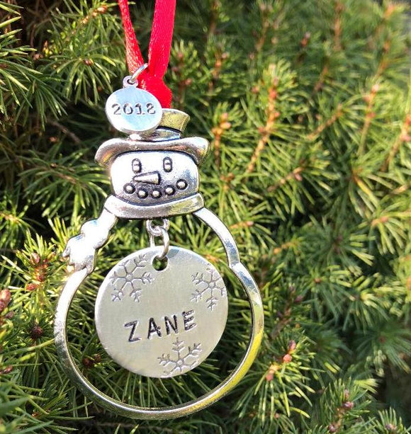 Personalized Snowman Ornament - Bling Chicks Jewelry Accessories Gifts