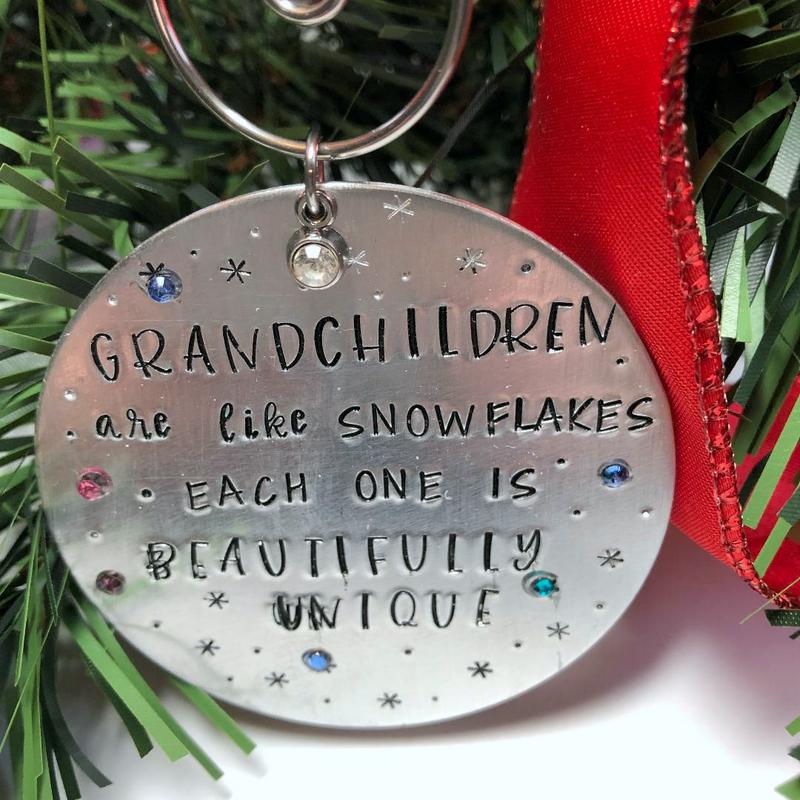 Personalized Name With Birthstone Snowflake Christmas Tree Ornament– Bling  Chicks