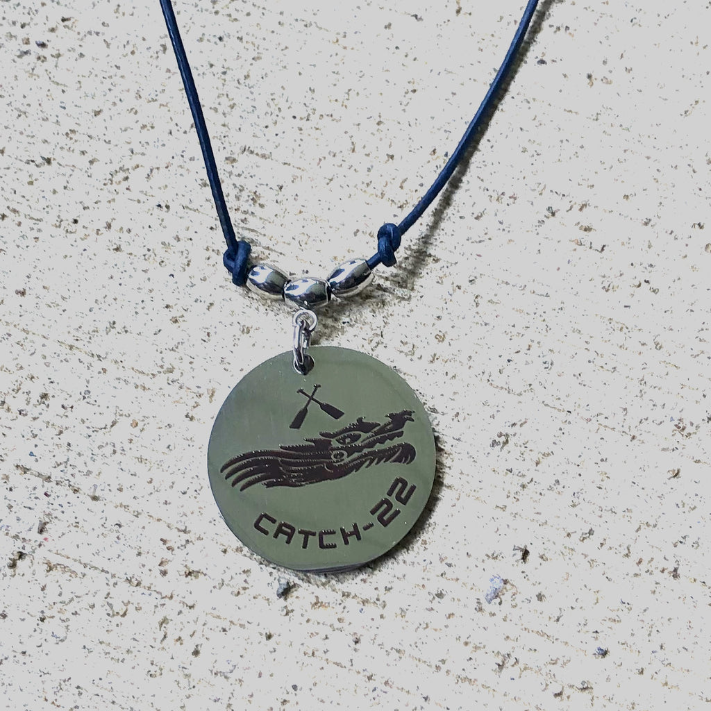 Custom Dragon Racing Boat necklace made for fundraising, Partner with Bling chicks for your custom necklace, catch-22 dragon boat necklace, custom necklace for paddle boaters , Paddle Jewelry necklace