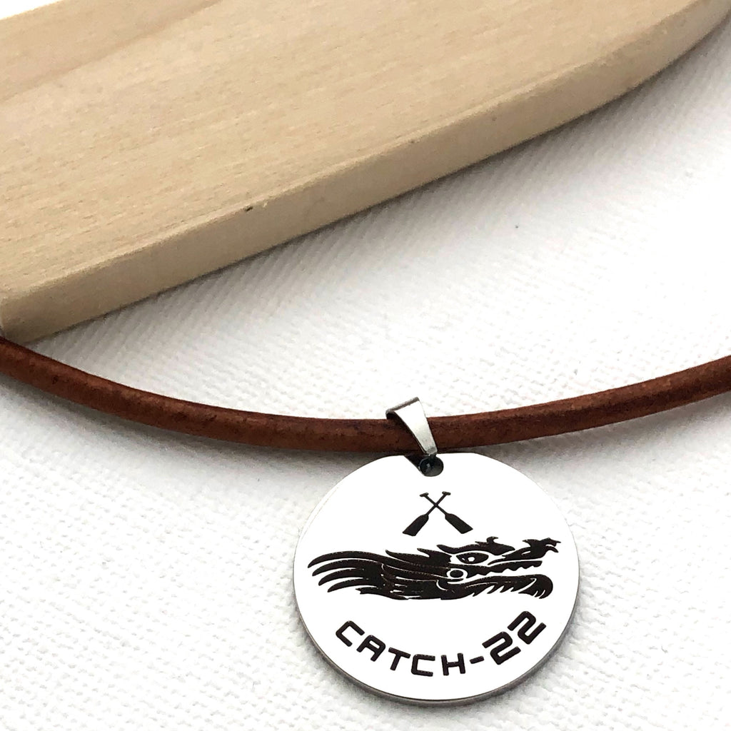 paddle board necklace, dragon boat custom necklace for your team catch-22 , personalized dragon boat racing team necklace