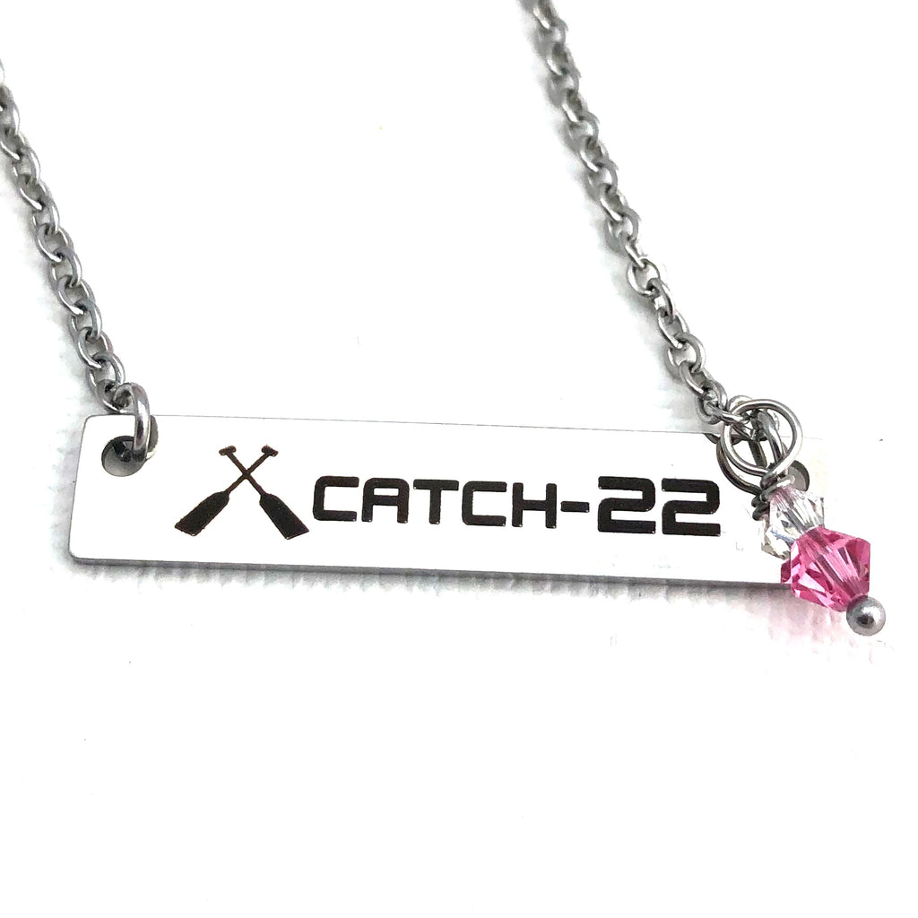 Catch-22—Breast Cancer Survivor  Bar Necklace - 01