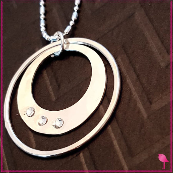 Silver Circle Bling Chicks Necklace - Bling Chicks Jewelry Accessories Gifts