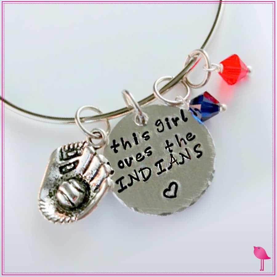 This Girl Loves Her Sports Team Bling Chicks Bangle Bracelet - Bling Chicks Jewelry Accessories Gifts