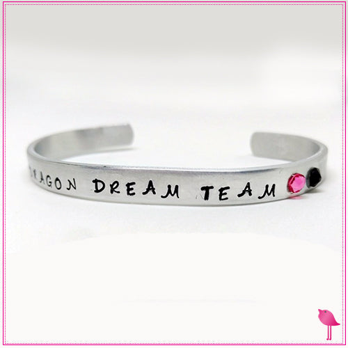 Personalized Dragon Boat Racing Team Cuff Bracelet 1/4" - Bling Chicks Jewelry Accessories Gifts