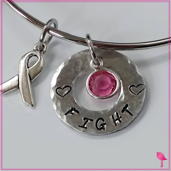 FIGHT Awareness Bling Chicks Expandable Bracelet - Bling Chicks Jewelry Accessories Gifts