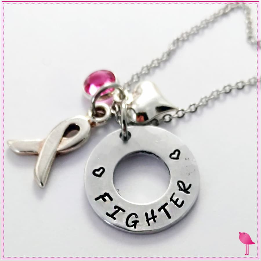 FIGHTER Bling Chicks Cancer Awareness Card with Necklace - Bling Chicks Jewelry Accessories Gifts