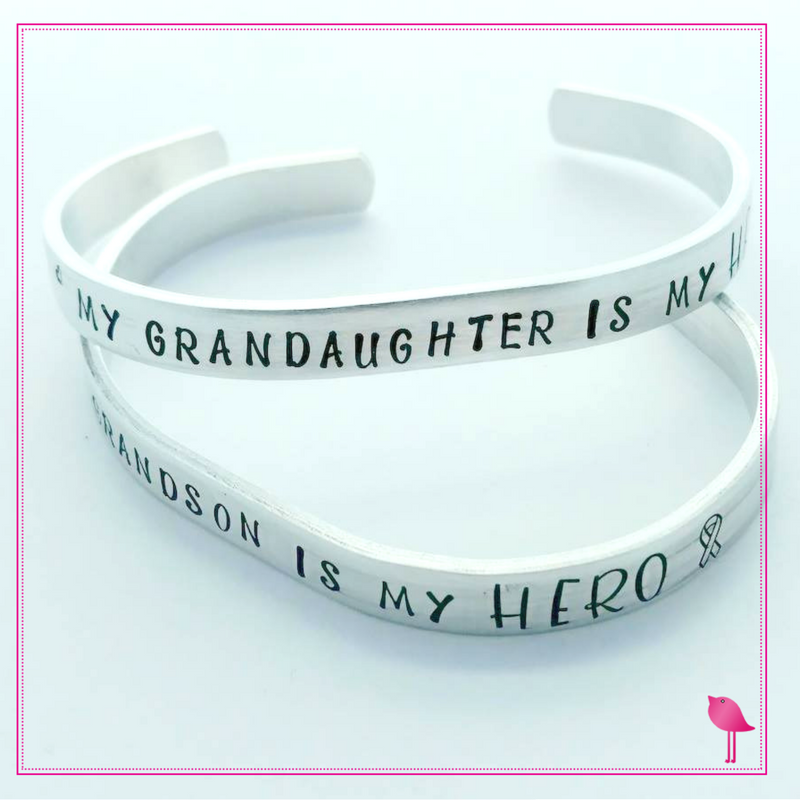 Childhood Cancer Awareness Cuff My SON is my HERO Bracelet by Bling Chicks - Bling Chicks Jewelry Accessories Gifts
