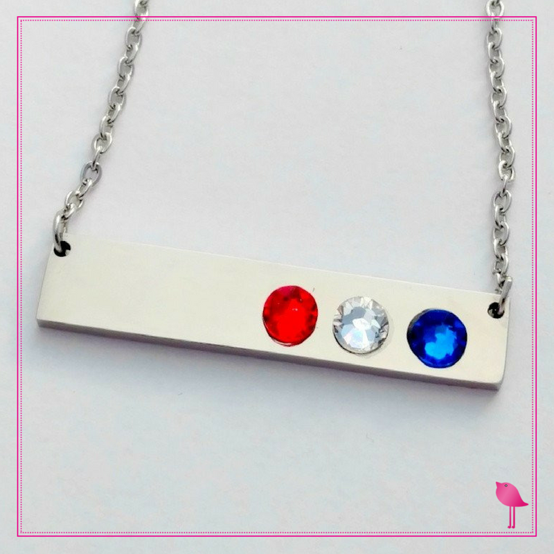 July 4th Independence Day Horizontal Bar Necklace By Bling Chicks - Bling Chicks Jewelry Accessories Gifts