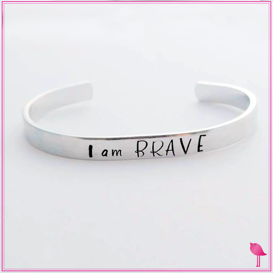 Cancer - Inspirational - I am BRAVE Cuff Bracelet by Bling Chicks - Bling Chicks Jewelry Accessories Gifts