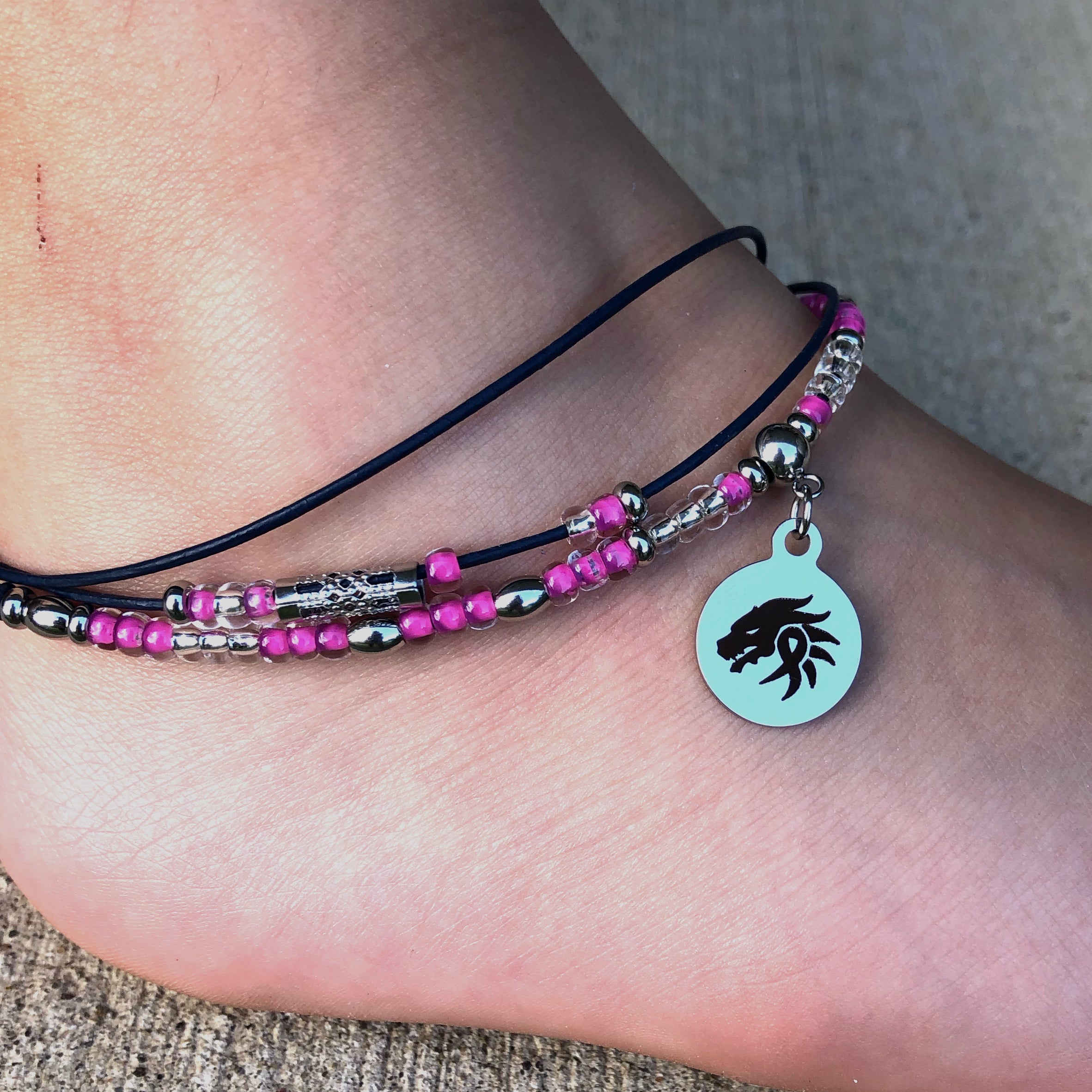 Dragonfly anklet / Pearl ankle bracelet