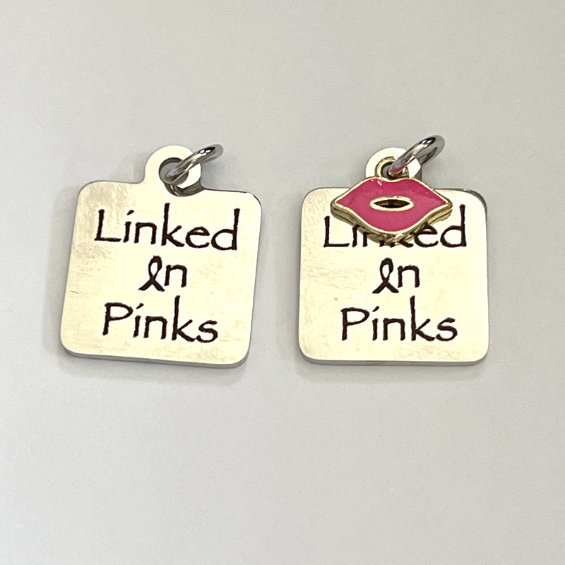 Linked In Pinks Square Charm 1
