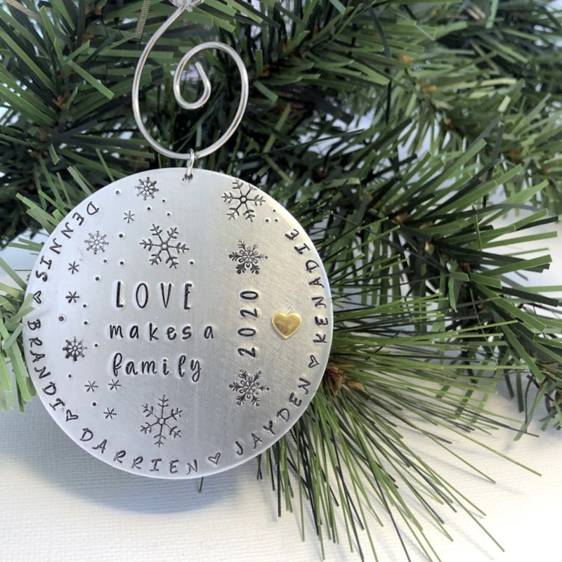 Love Makes a Family Personalized Christmas Ornament