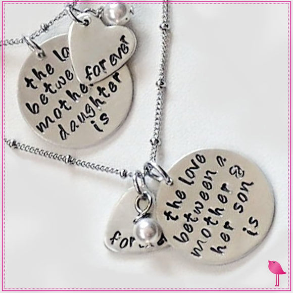 The Love Between a Mother & Daughter/Son is Forever Bling Chicks Necklace - Bling Chicks Jewelry Accessories Gifts