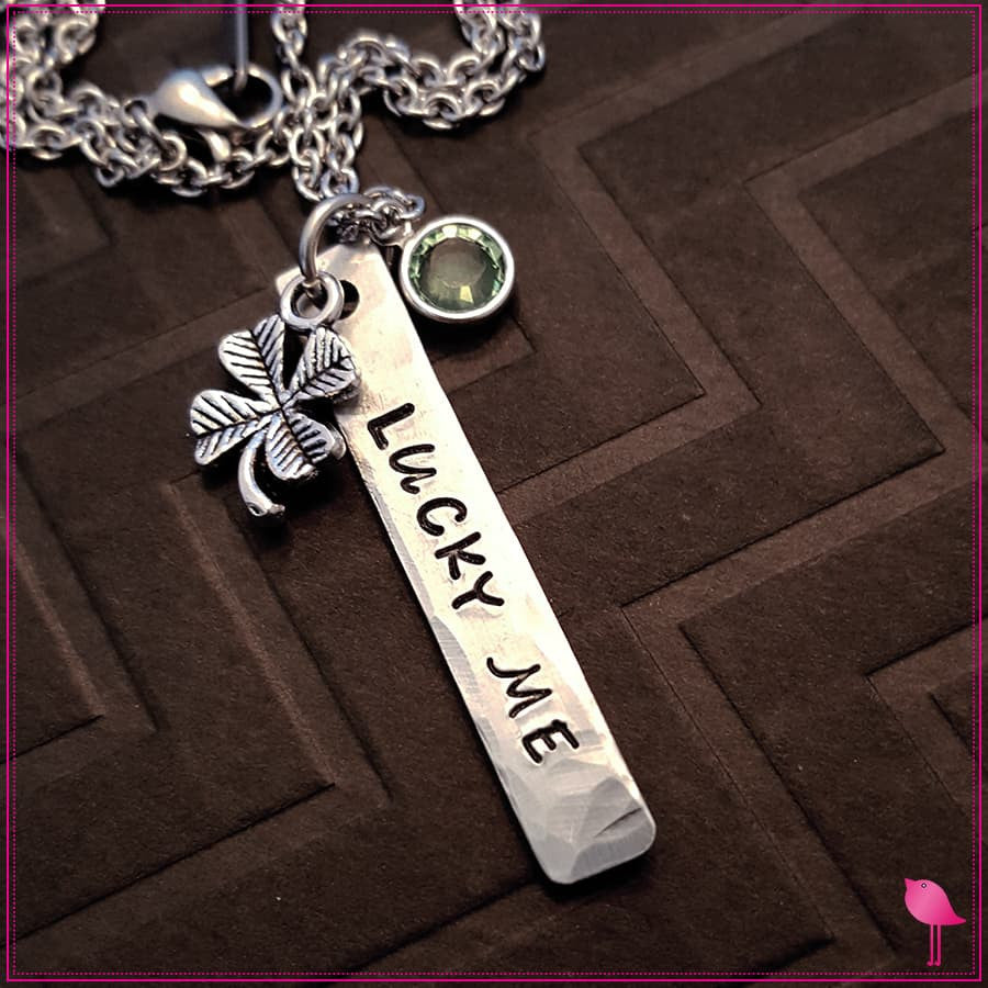 Lucky Me Bling Chicks Necklace with Crystal Charm - Bling Chicks Jewelry Accessories Gifts