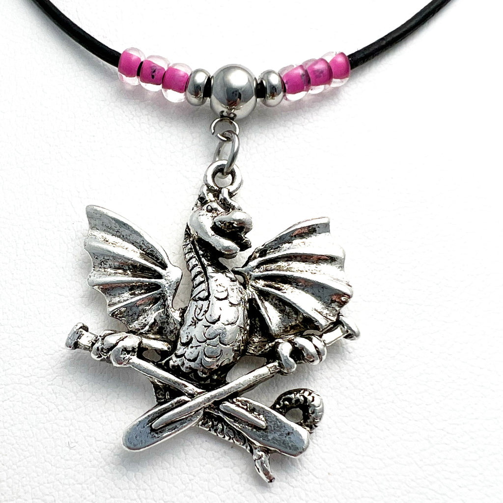 Dragon beaded leather necklace, dragon boat racing pendant team necklace, dragon paddle necklace, sterling leather beaded dragon paddle boat racing necklace, paddle for life, race to win dragon boat necklace, dragon boat racing jewelry, custom dragon boat racing team jewelry,dragon boat Breast cancer survivor necklace, rowing jewelry, paddlers necklace, custom necklace, beaded leather necklace, dragon racing necklace,