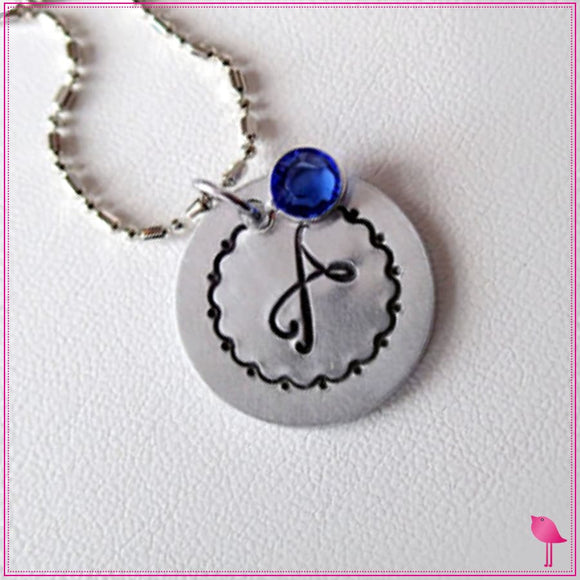 Monogram Initial Circle Bling Chicks Necklace - Bling Chicks Jewelry Accessories Gifts
