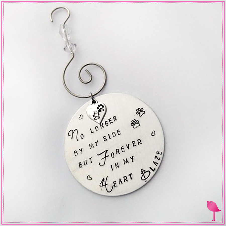 #Pet Memorial Christmas Hand Stamped Ornament by Bling Chicks - Bling Chicks Jewelry Accessories Gifts