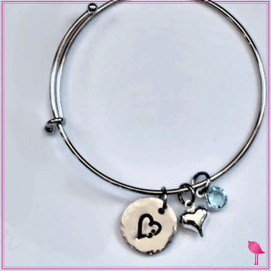 Semicolon Heart Bling Chicks Expandable Bracelet - Bling Chicks Jewelry Accessories Gifts