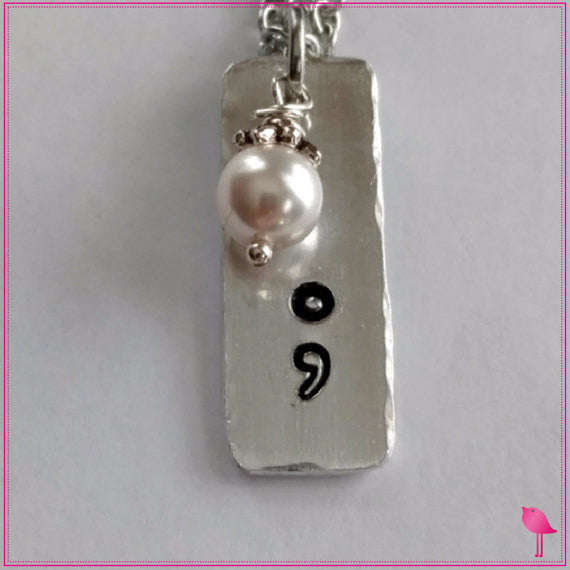 Inspirational Awareness Bling Chicks Pearl Semicolon Tag Charm Necklace - Bling Chicks Jewelry Accessories Gifts