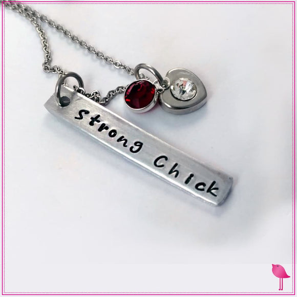 Strong Chick Bling Chicks Necklace - Bling Chicks Jewelry Accessories Gifts