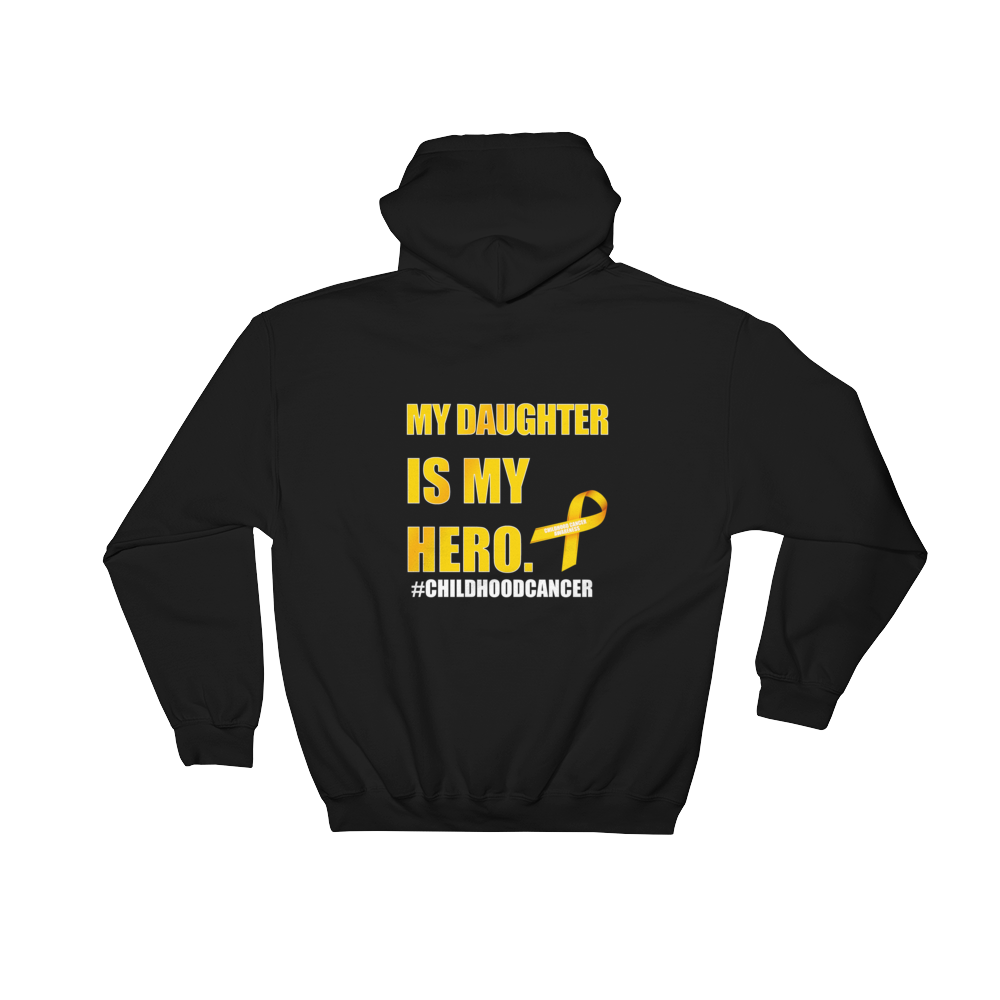 My Daughter Is My Hero Childhood Cancer Awareness Hooded Sweatshirt by Bling Chicks - Bling Chicks Jewelry Accessories Gifts