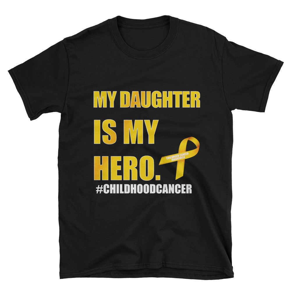 Unisex T-Shirt  "My Daughter is my Hero" Childhood Cancer - Bling Chicks Jewelry Accessories Gifts