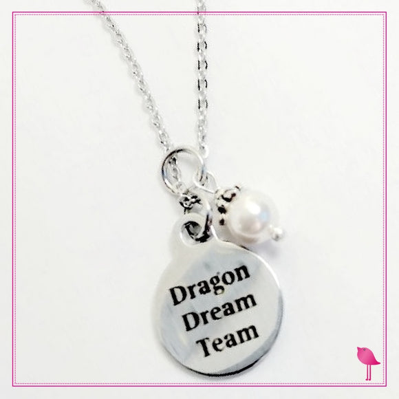 Team Name Charm Necklace With Pearl by Bling Chicks - D001 - Bling Chicks Jewelry Accessories Gifts